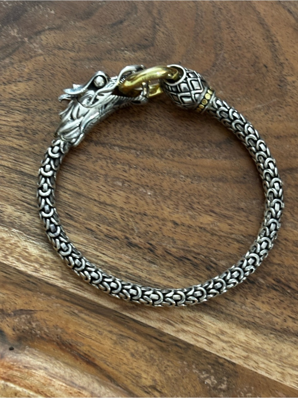 John Hardy silver 18k gold Naga  Dragon Head Chain Bracelet — gorgeous!